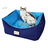 Cat Bed in Navy Blue and Sky Blue
