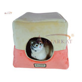Cat Bed in Orange and Beige