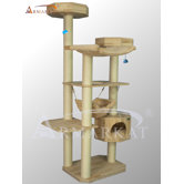 77" Solid Wood Cat Tree
