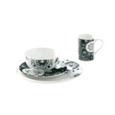 16 Piece Paisley Dinner Set in Black