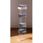 Floorstanding DVD Rack with Light Wood Base