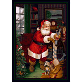 Winter Seasonal Santa's Visit Christmas Novelty Rug