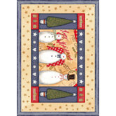 Winter Seasonal Holiday Frosty and Family Novelty Rug