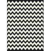Black & White Vibe Techno Black Rug