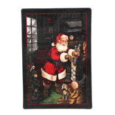Winter Seasonal Santa's Visit Christmas Novelty Rug