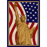 Summer Seasonal Lady Liberty America Novelty Rug