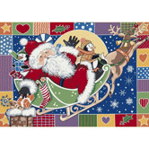 Winter Seasonal Patchwork Santa Novelty Rug