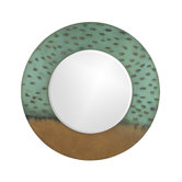 Maya Round Framed Mirror in Sea Blue/Green