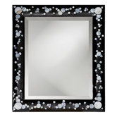 Nassau Wall Mirror in Black Lacquer with Mother of Pearl Inlay