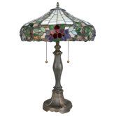 Everley Three Light Table Lamp in Antique Brass