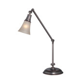 Mercede One Light Desk Lamp in Antique Brass