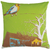 Nesting 18" x 18" Cotton Pillow in Lime