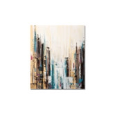 Handpainted City Abstract Printed Canvas Art - 28" X 24"