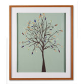 Patchwork Tree Framed Print Art - 28" X 24"