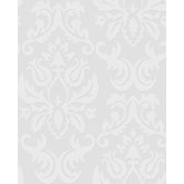 Paintable Damask Wallpaper in White
