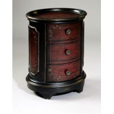Timeless Classics Hand Painted Oval Shape 3 Drawer Accent Chest