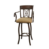 Atlantis Stool in Umber with Basil Fabric