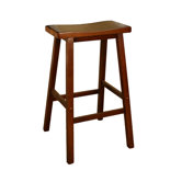 Wood Saddle Stool in Walnut