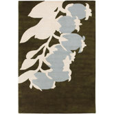 Tufted Pile Green/Dove Buds Rug