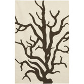 Flat-weave Dhurrie Cream/Brown Coral Rug