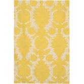 Flat-weave Dhurrie Corn/Cream Flock Rug