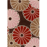 Tufted Pile Choclate/Persimmon Parasols Rug