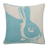 Bunny Linen Pillow in Aqua