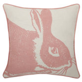 Bunny Linen Pillow in Rose