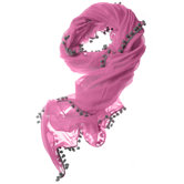 Pom Pom Solid Scarf in Orchid / Char
