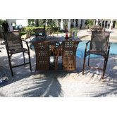 Chub Cay Patio 3 Piece Bar Height Dining Set