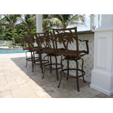 Coco Palm Patio Swivel Barstool (Set of 4)