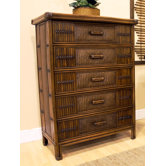 Polynesian 5 Drawer Chest