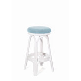 Carmen Indoor Rattan 24" Swivel Counter Stool in Whitewash Finish & Sunbrella Fabric
