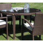 Soho Patio Woven Round Dining Table with Umbrella Hole