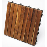 Le Click Exclusive Teak Interlocking Decking Tiles in Oiled Finish (Set of 10)