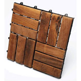 Le Click Windmill Teak Interlocking Decking Tiles in Oiled Finish (Set of 10)