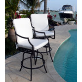Cast Aluminum Barstool with Armrest (Set of 2)