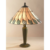 Leaf Tiffany Table Lamp in Green