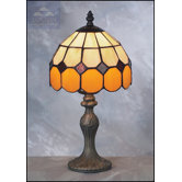Bistro Tiffany Table Lamp in Beige and Brown