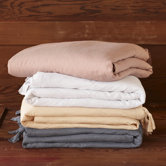Mini Stripe Cotton and Linen Duvet Collection