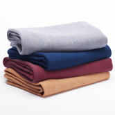 Herringbone Organic Wool Throw Blanket