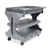 Utility Cart, Foam Plastic, 400 lb. Capacity, 24"x45"x35", Gray