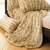Lover Boy Luscious Fur Throw & Pillow in Tawny