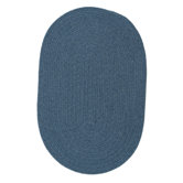 Solid Wool Blend Federal Blue Rug