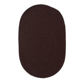 Solid Wool Blend Dark Brown Rug