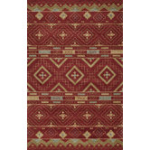Habitat Red Ikat Rug