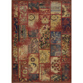 Vintage Raspberry Patchwork Rug