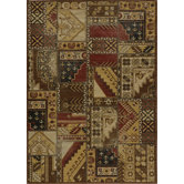 Vintage Gold Tribal Patchwork Rug