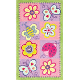 Flowers and Butterflies Kids Rug