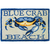 Accents Waterfront Blue Crab Beach Novelty Rug